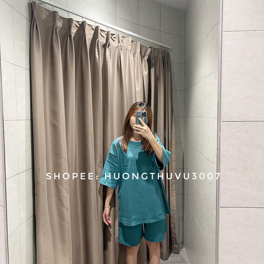 Bộ Cotton Nữ Tay Lỡ - Bộ Đồ Đôi Chất Cotton Khô Hàng Đẹp Form Rộng Phong Cách Hàn Quốc