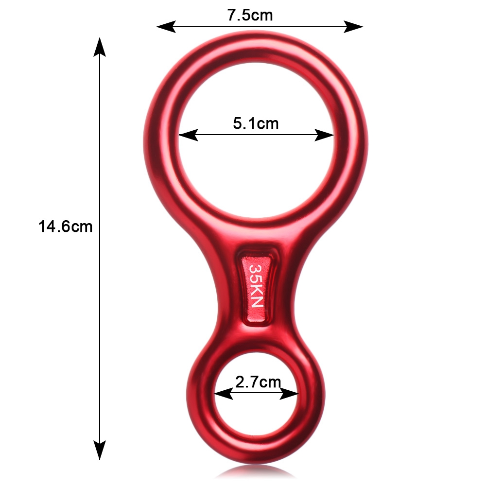 Móc hỗ trợ leo núi hình số 8 35KN có 4 màu tùy chọn