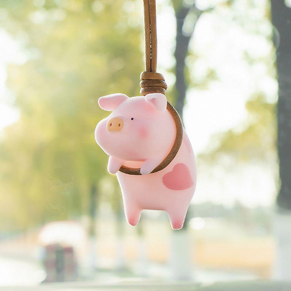 Dây Treo Trang Trí Gương Chiếu Hậu Xe Hơi Hình Chú Heo Hoạt Hình Dễ Thương