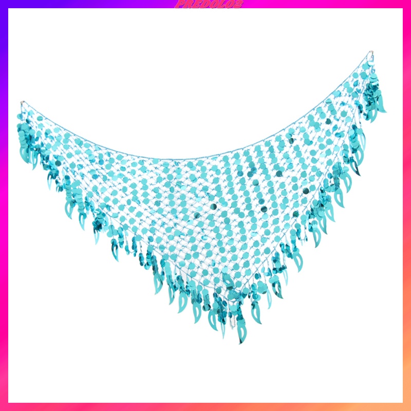 Set 2 Khăn Quấn Hông / Chân Váy Múa Bụng Đính Kim Sa Hình Tam Giác Dành Cho Nữ