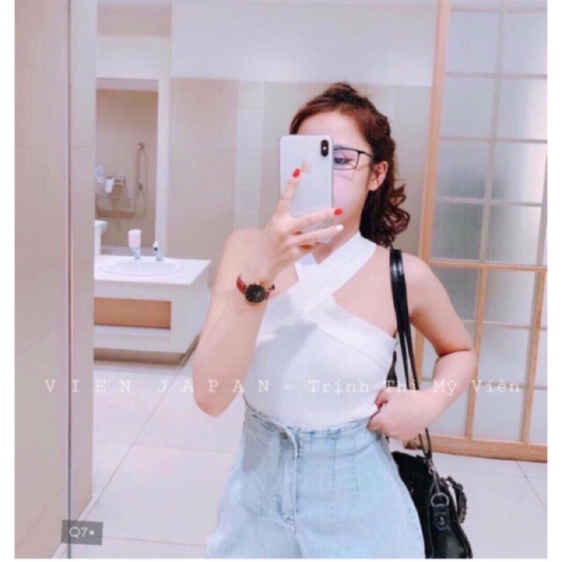 áo len cổ yếm