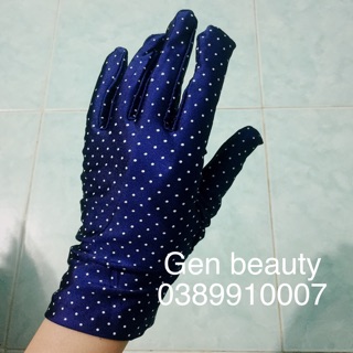 Bao tay nữ chống nắng chấm bi
