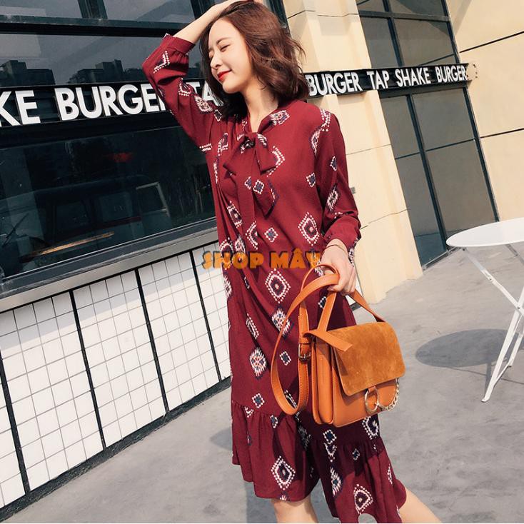 Đầm Xinh Thắt Nơ Duyên Dáng DN034 Đầm Suông Công Sở Đầm Dạo Phố