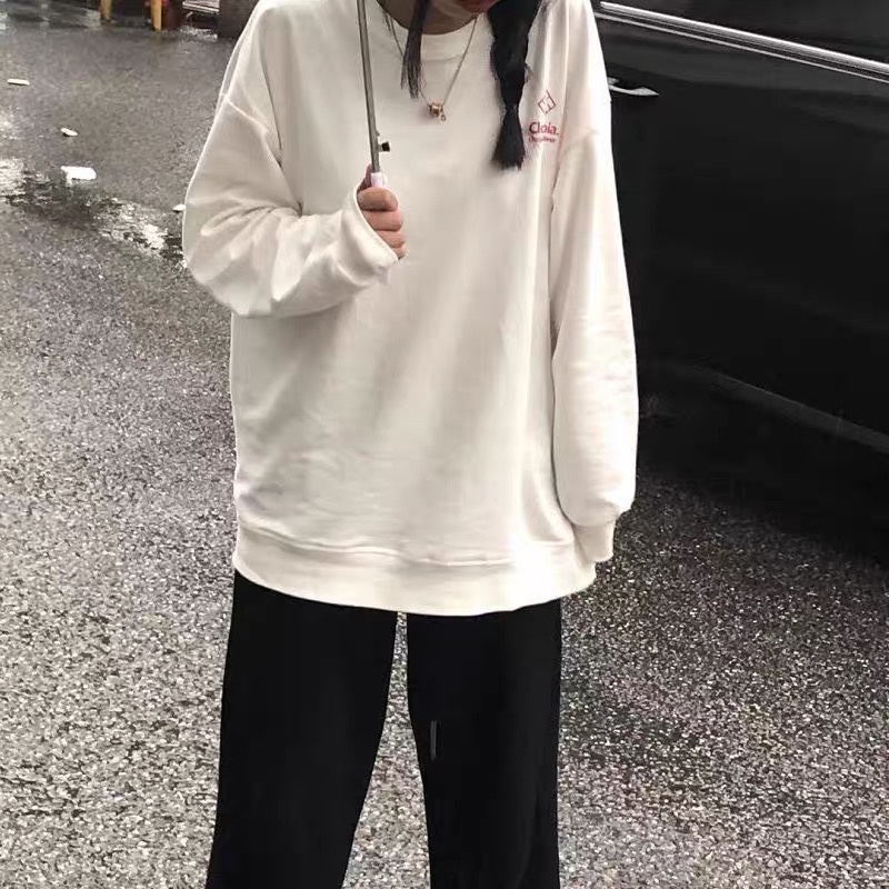 NRVP Áo Hoodie Dáng Rộng Thời Trang Hàn Quốc Đơn Giản Cá Tính Cho Nữ