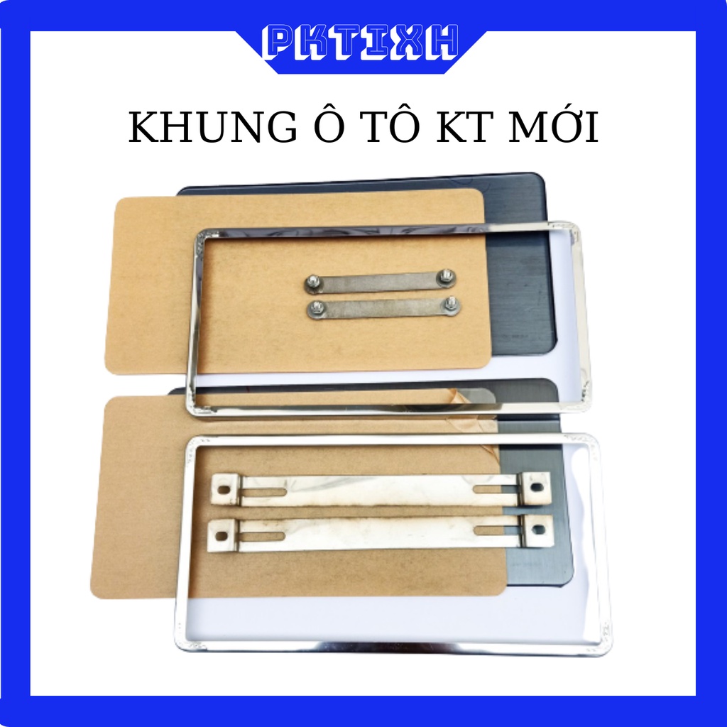 Khung biển số ô tô xe dich vụ taxi màu vàng màu trắng kích thước mới