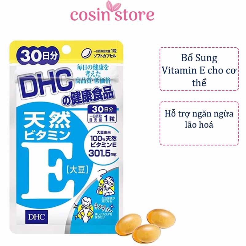 [Mã FMCGMALL -8% đơn 250K] Viên uống Bổ Sung Vitamin E DHC Nhật Bản 30 Viên 30 Ngày Dùng