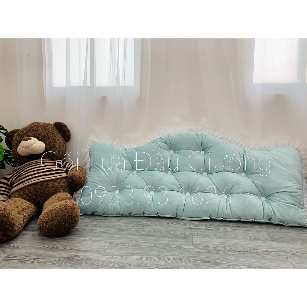 Tựa Đầu Giuờng Trang Trí Phòng Ngủ - Mẫu Hoàng Gia - Màu Xanh Ngọc - Size 80x1m6