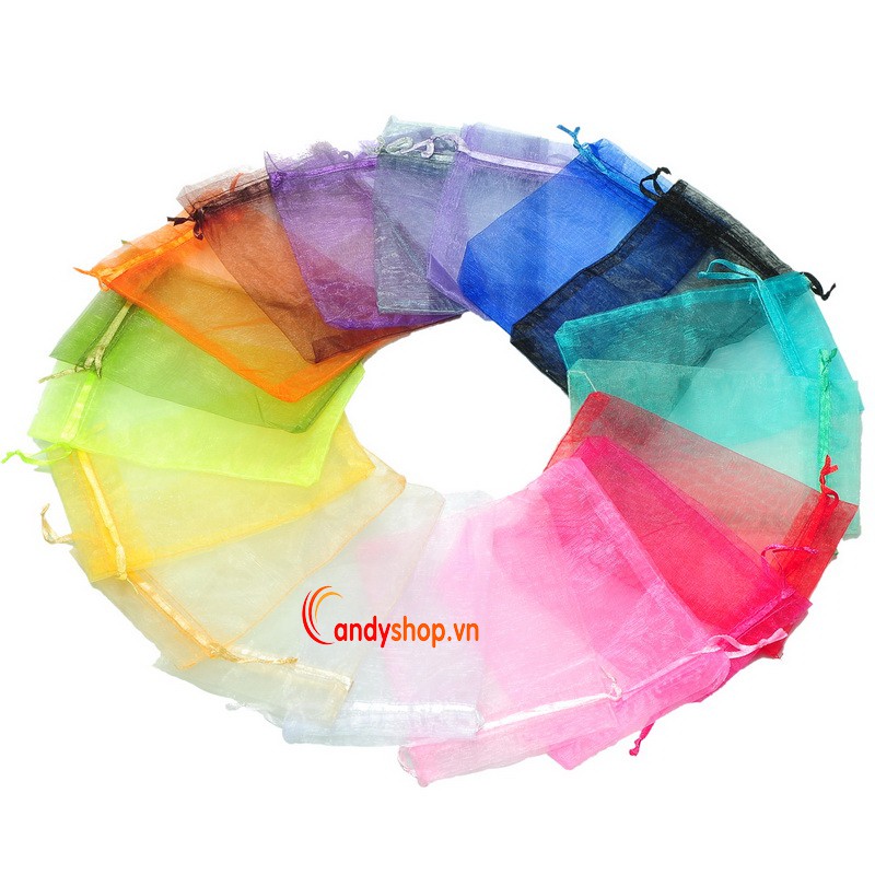 Combo 10 Túi voan dây rút màu trơn