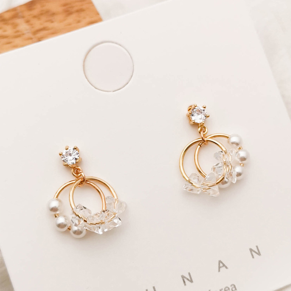 Bông Tai Đính Ngọc Trai Giả Thời Trang S925 Cho Nữ