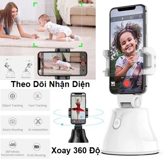 Apai Genie Giá đỡ thông minh - Gimbal AI cảm biến quay 360° nhạn diện khuôn mặt - máy quay phim