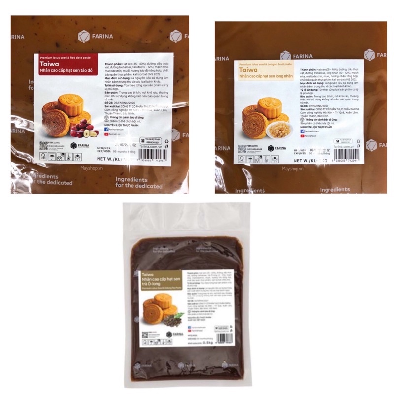 Nhân trung thu cao cấp Taiwa 0.5kg hạt sen trà ô long / long nhãn