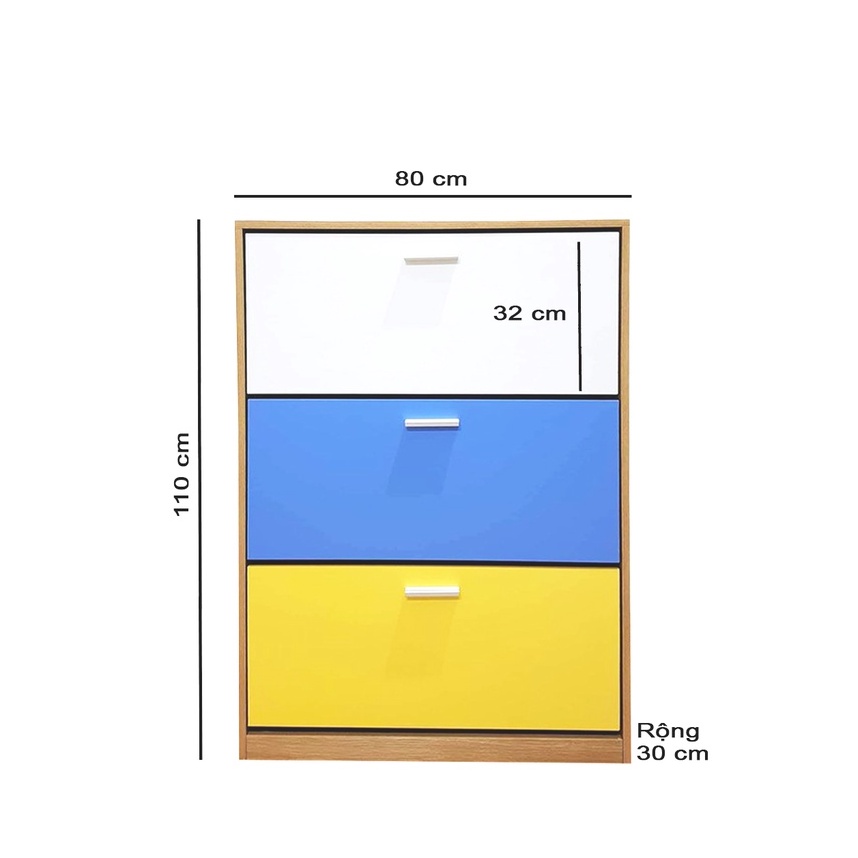 Nowship hcm - Tủ giày thông minh 3 tầng nhiều màu thương hiệu MW FURNITURE