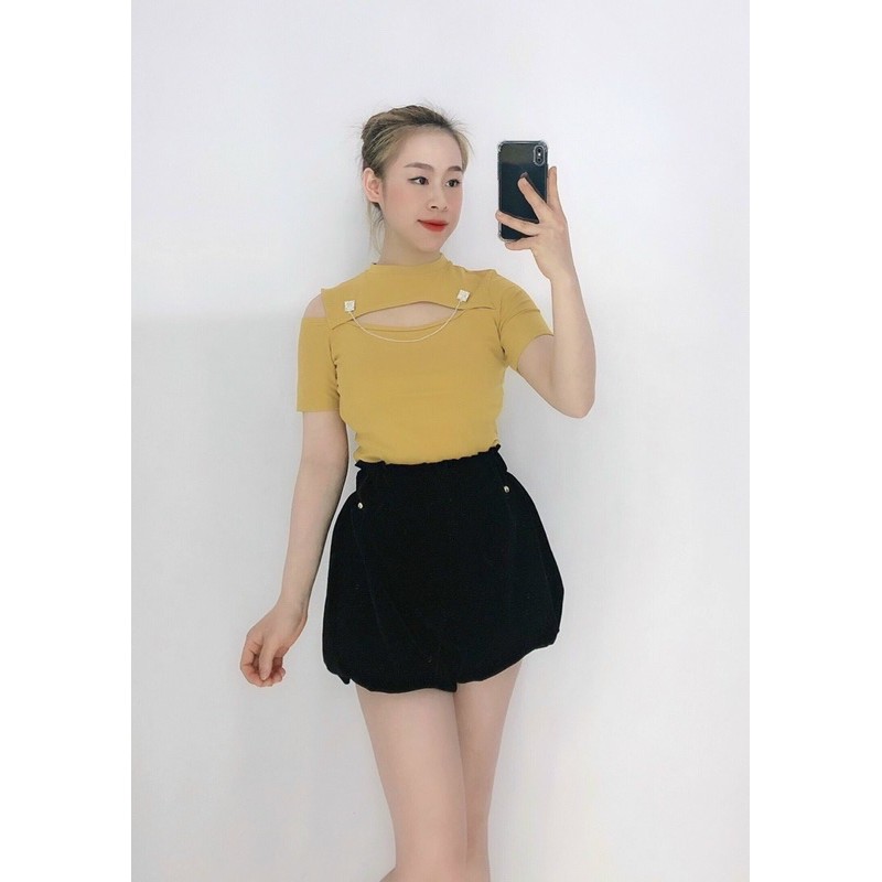 Áo cotton khoét ngực cài xích cực xinh [HOT NHẤT] chất siêu xịn