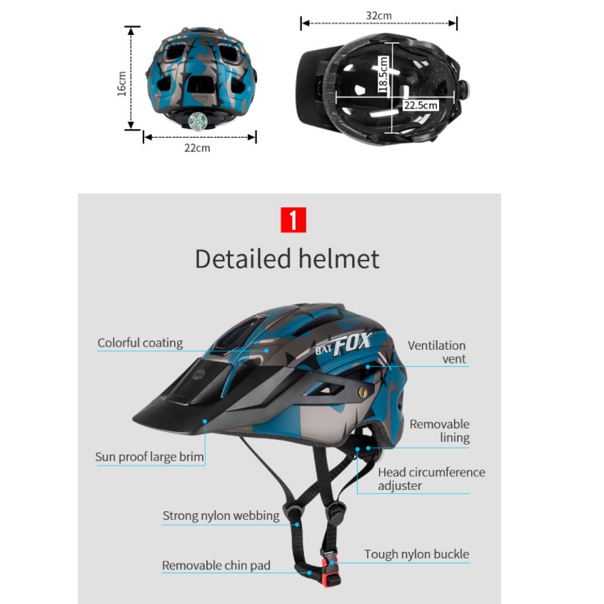 Mũ Bảo Hiểm Xe Đạp Kèm Đèn Đuôi Xe DH AM casco ciclismo bicicleta
