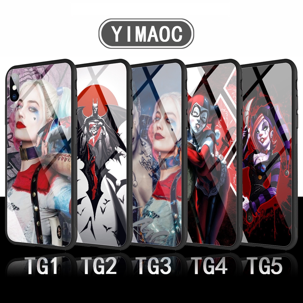 Ốp điện thoại bề mặt kính in hình Harley Quinn Suicide Squad Vivo Y11 Y55 Y55S Y67 Y69 V5 V5S Y71 Y75 Y79 Y81 V7 Plus