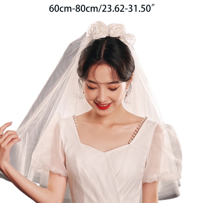 Mạng Che Mặt Vải Tuyn Nhiều Lớp Cắt Trang Trí Cô Dâu