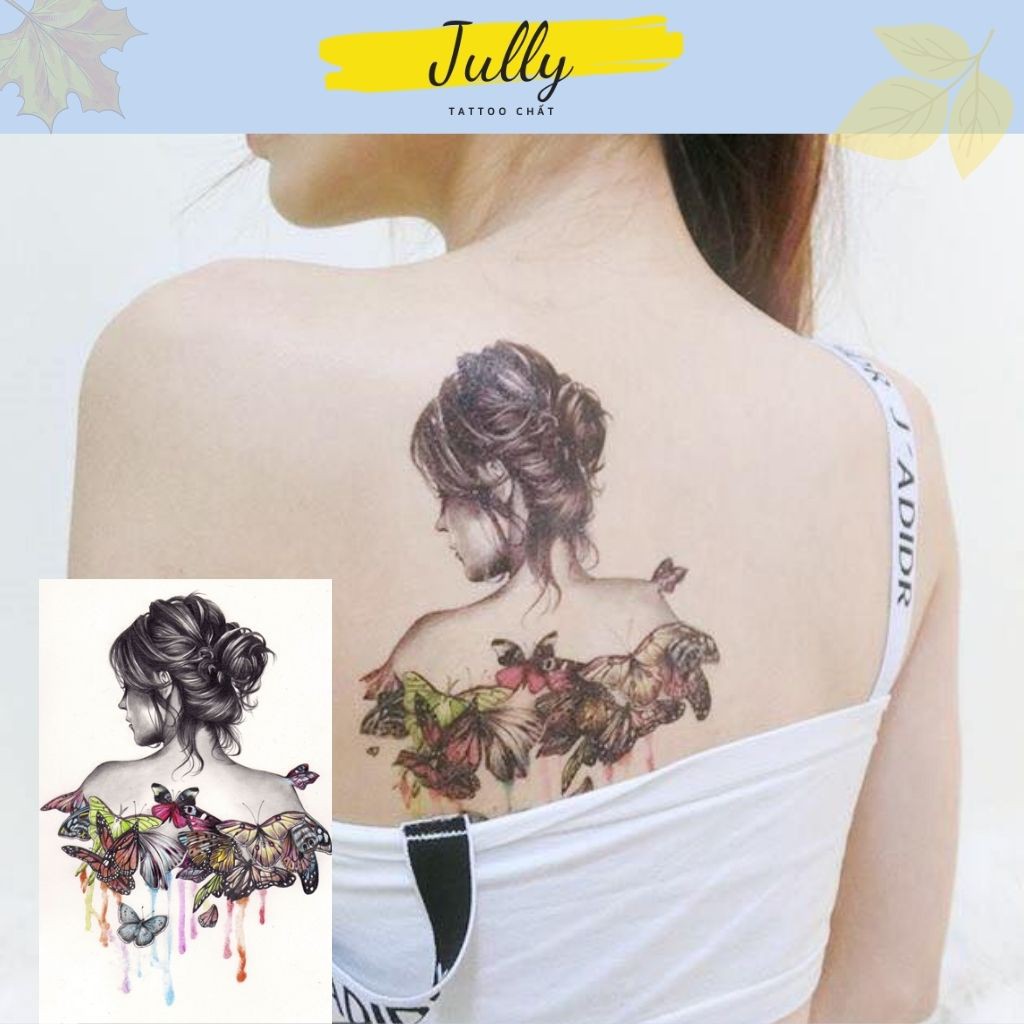 Hình xăm dán cô gái thu hút huyền bí JULLY Tattoo, xăm tạm thời 15 ngày chống nước an toàn bền đẹp