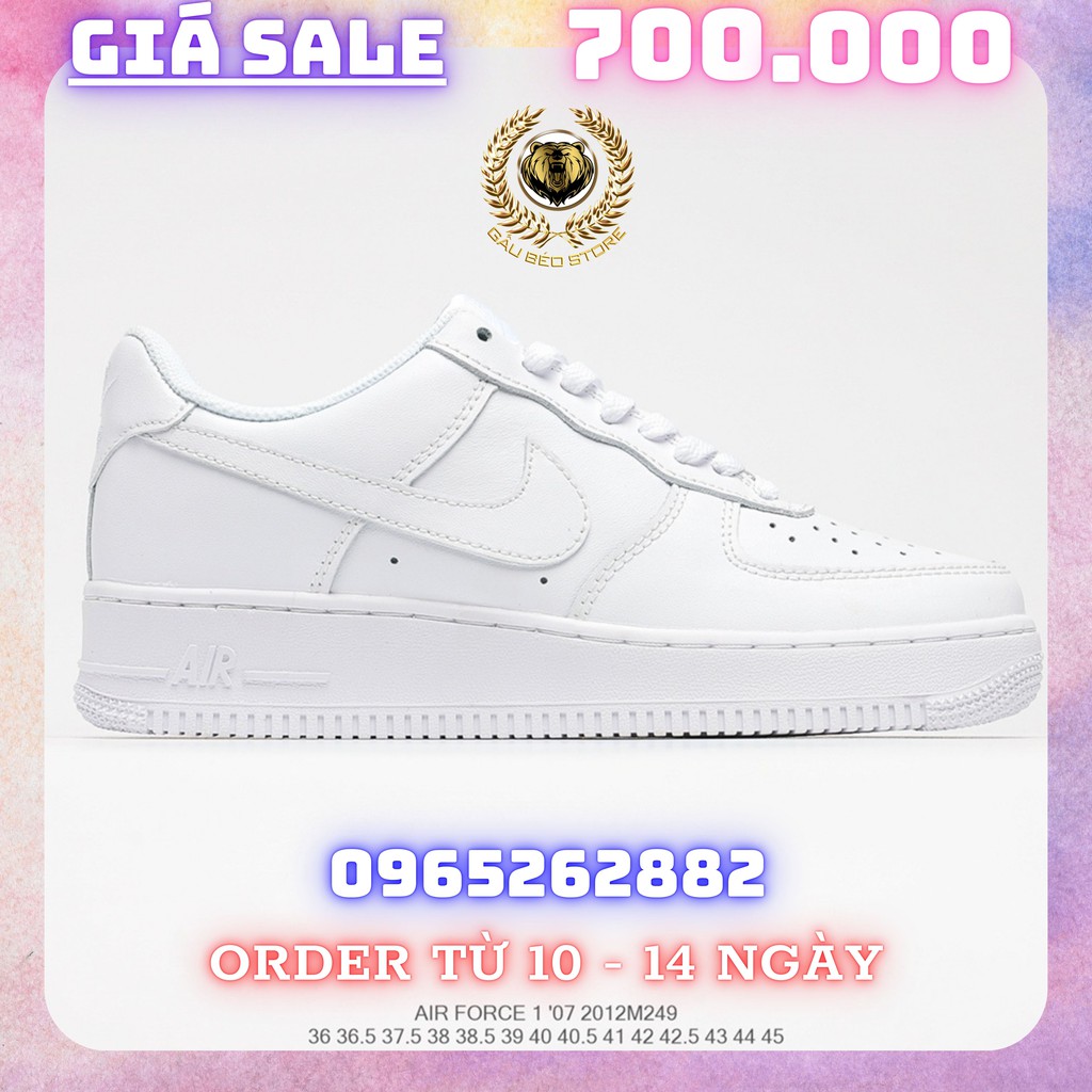 Order 1-2 Tuần + Freeship Giày Outlet Store Sneaker _Nike Air Force 1 Low ’07 "All white" MSP: 2012M2491 gaubeaostore.sh