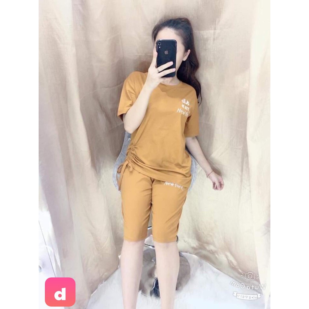 Đồ bộ lửng mặc nhà thiết kế dây rút NY thun coton co giãn 4 chiều / có size XXL