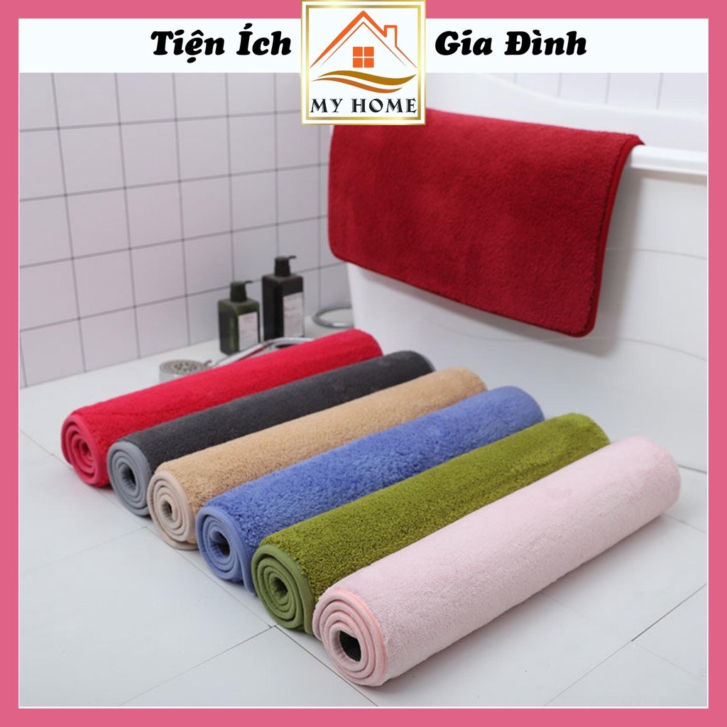 Thảm lau chân lông len xịn logo hình bàn chân, thảm chùi chân thấm hút nước tốt và chống trượt, kích thước 40x60cm