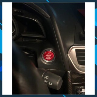 ⚡️𝐅𝐑𝐄𝐄 𝐒𝐇𝐈𝐏 𝟓𝟎𝐊⚡️ Ốp nút start stop sợi cabon thật cho xe mazda Cx5,3, 6