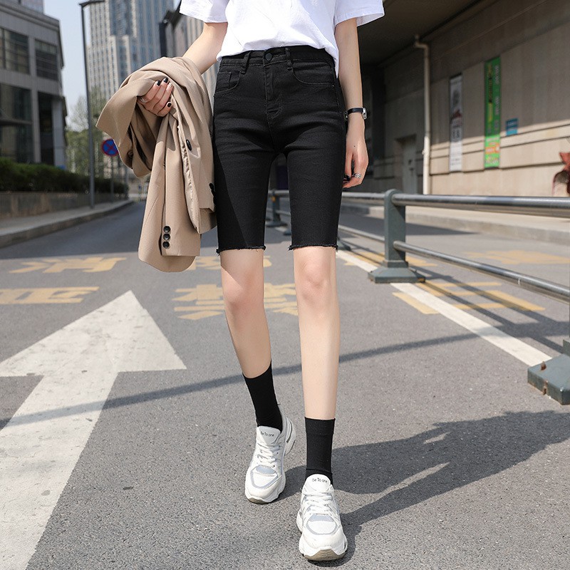quần short jean NGỐ MÀU ĐEN TUA LAI SN-D1-22