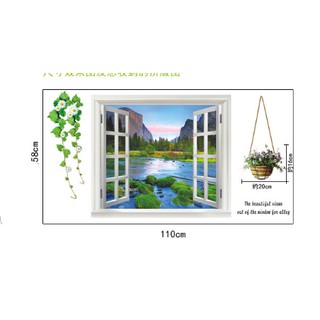 Decal trang trí cửa sổ 3D mẫu lẳng hoa trắng