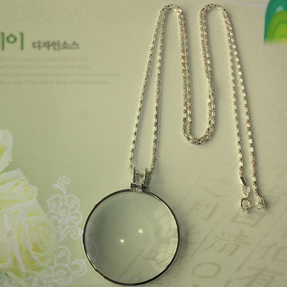 {factoryoutlet} 5PCS Magnifying Glass Decor Monocle Lens Necklace Magnifier Coin Pendant adover