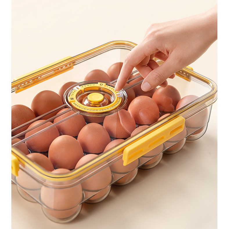 Hộp đựng trứng 24 quả có nắp đậy, có khóa, nhựa cao cấp, an toàn