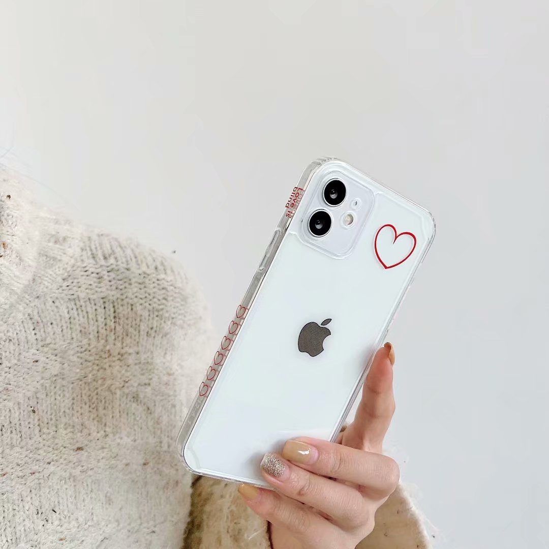 Ốp điện thoại TPU in họa tiết trái tim cho iPhone 12pro Max 12mini 11pro Max Xs Max Xr Se 2020 7 8 Plus | BigBuy360 - bigbuy360.vn