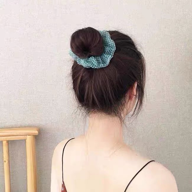 Scrunchies Vacone dây buộc tóc vải họa tiết caro nhẹ nhàng xinh xắn SC05