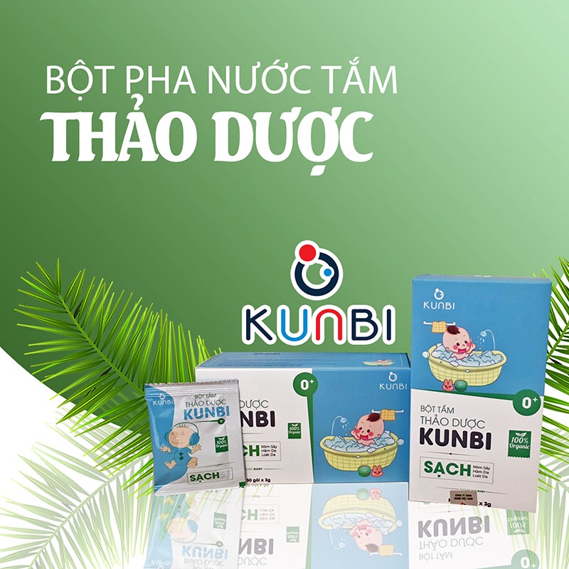 Bột tắm trẻ em thảo dược Kunbi ( rôm sẩy, hăm da, mụn nhọt)