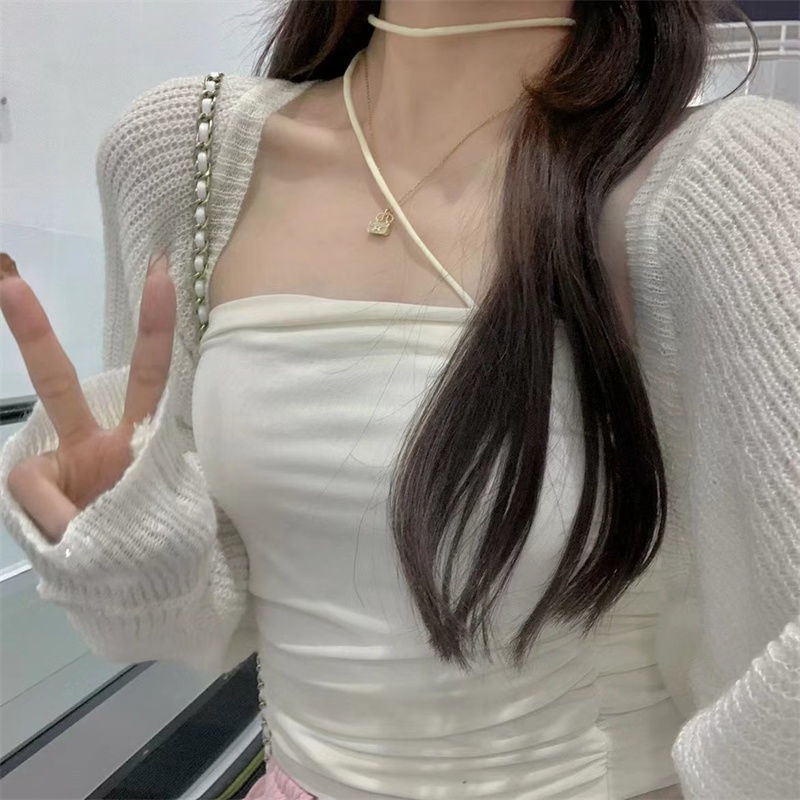 Áo Khoác cardigan Dệt Kim Mỏng Tay Dài Chống Nắng Thiết Kế Nhiều Lớp Thời Trang Mùa Hè Cho Nữ