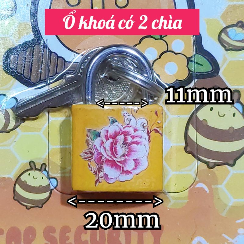 Ổ khoá vali mini hoa văn đẹp 20mm