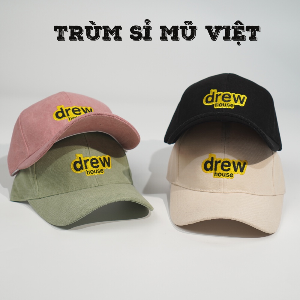 Nón kết ❤️ Mũ lưỡi trai thêu chữ DREW mặt chữ chất nhung cao cấp form đẹp unisex nam nữ