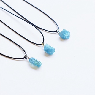 Dây chuyền đá thanh tẩy xanh dương thô tự nhiên năng lượng handmade