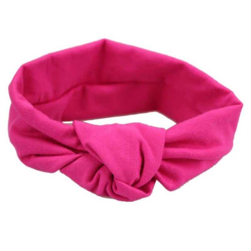 Băng đô vải cotton màu trơn đáng yêu cho bé gái