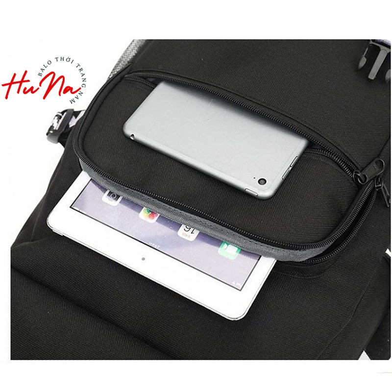 Balo laptop 15.6 inch Huna đi học thời trang, balo nam chống nước có phản quang