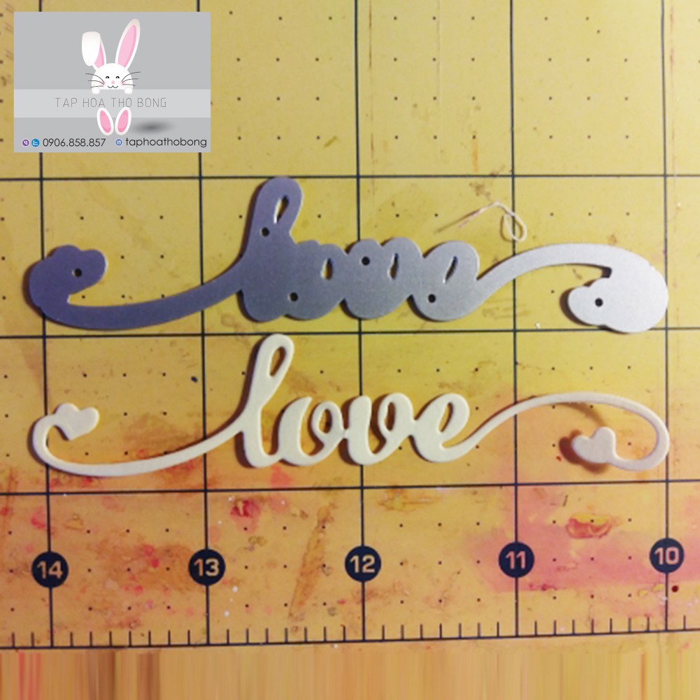 Khuôn Cắt Giấy Làm Từ Kim Loại Hình Chữ Love Cách Điệu Trang Trí Scrapbook