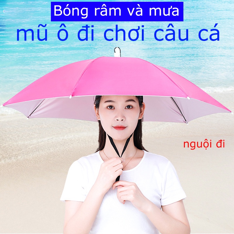 Dù Đội Đầu Cỡ Lớn Che Nắng Tiện Dụng Cho Câu Cá dù đội đầu gấp gọn tiện lợi tránh nắng mưa độc đáo cá tính dành cho nam và nữ Dù Che Nắng Chống Tia Mũ gắn dù che nắng chống tia UV di động thông dụng cho hoạt động ngoài trời Dù Ninja che mưa chống nắng