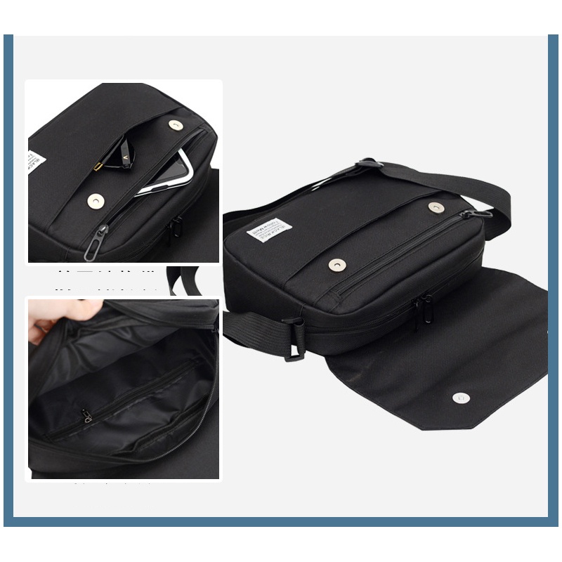 Túi đeo chéo nam mini vải canvas bền bỉ phong cách unisex Hàn Quốc