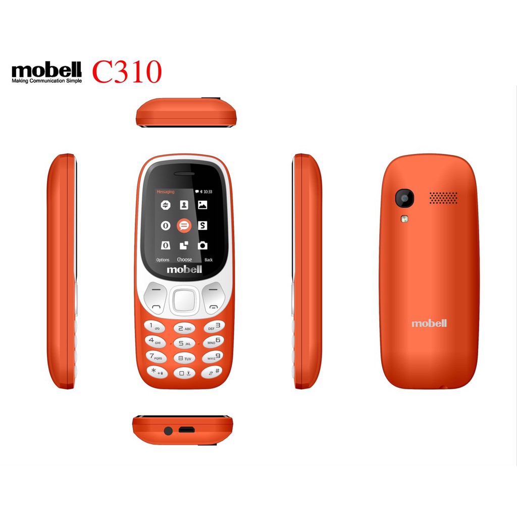 Điện thoại Mobell C310 màn hình màu 1.8inch, 2sim nghe nhạc MP3, FM full box