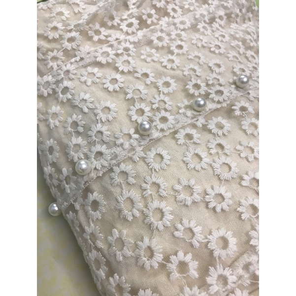 Pass Đầm Hoivu ren hoa cúc trắng kem Size M Daisy Dress