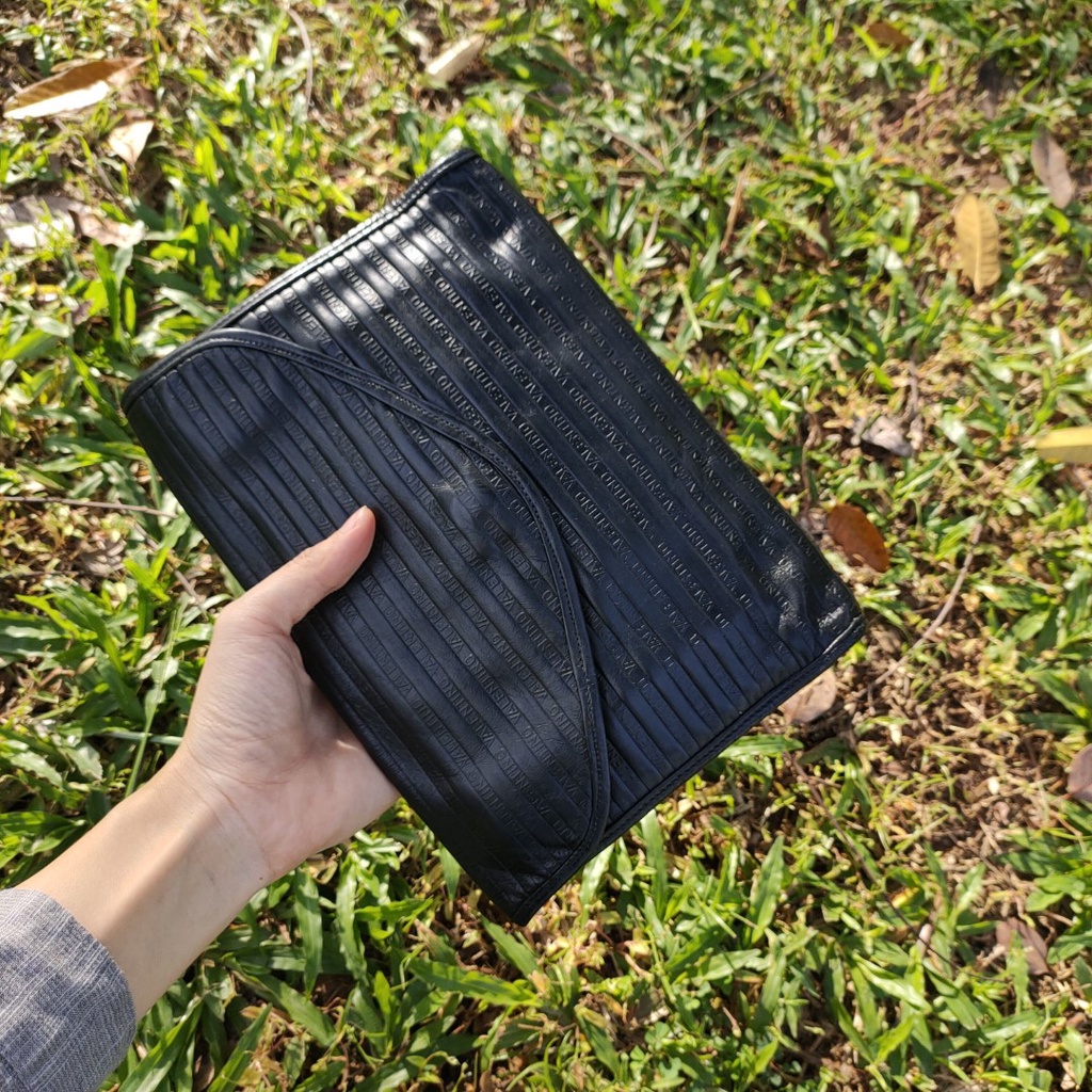 Ví bóp clutch cầm tay Da thật hiệu Mario Valentino Italy second-hand Đồ Si Bon- VD040