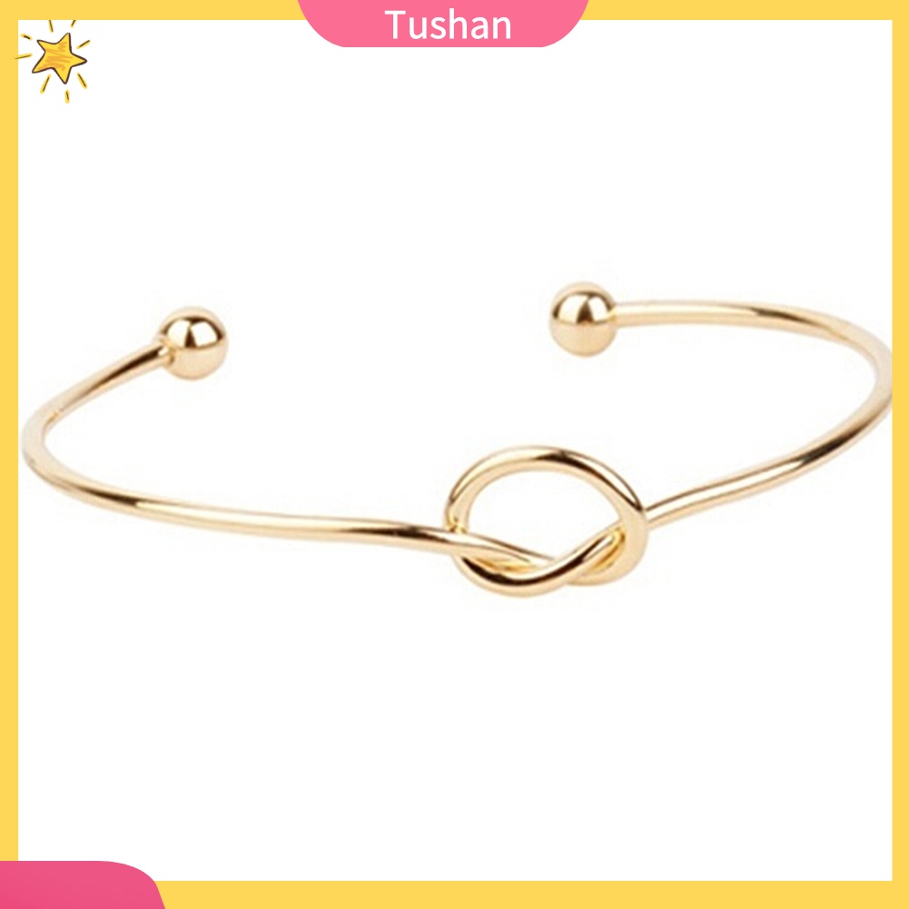 Vòng tay dạng hở kiểu dây thắt nút thời trang đơn giản dành cho nữ