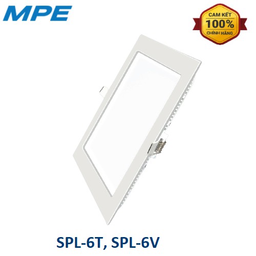 COMBO 5 CÁI - ĐÈN LED PANEL VUÔNG ÂM TRẦN MPE SPL-6T (TRẮNG), SPL-6V (VÀNG)
