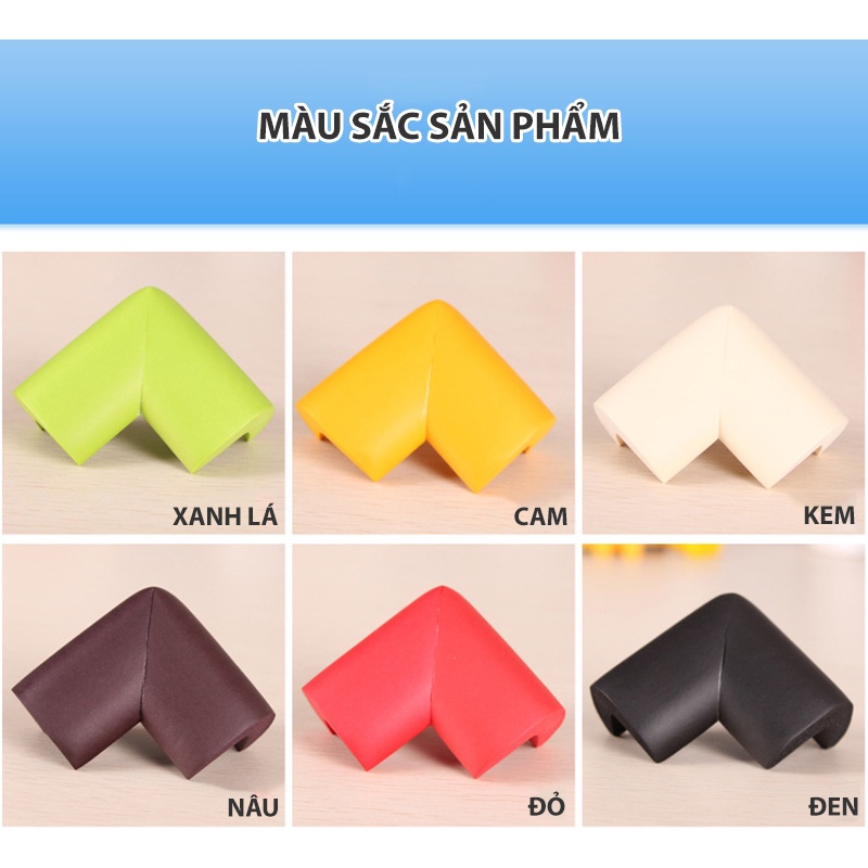 Set 4 miếng Bịt Góc Bàn Mút Xốp hình chữ L Cao Cấp, chống va đập, bảo vệ an toàn cho trẻ