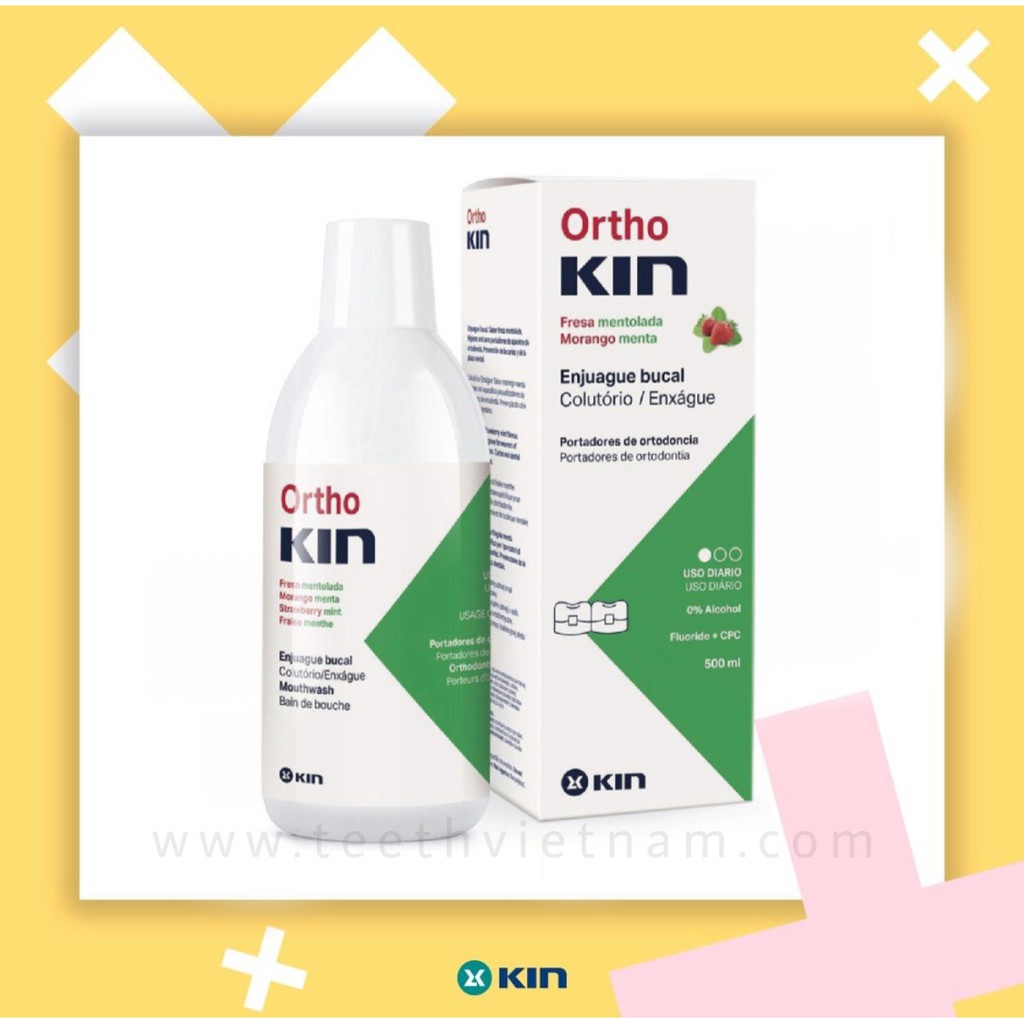 NƯỚC SÚC MIỆNG CHUYÊN BIỆT CHO NIỀNG RĂNG - CHỈNH NHA ORTHO KIN 500ML