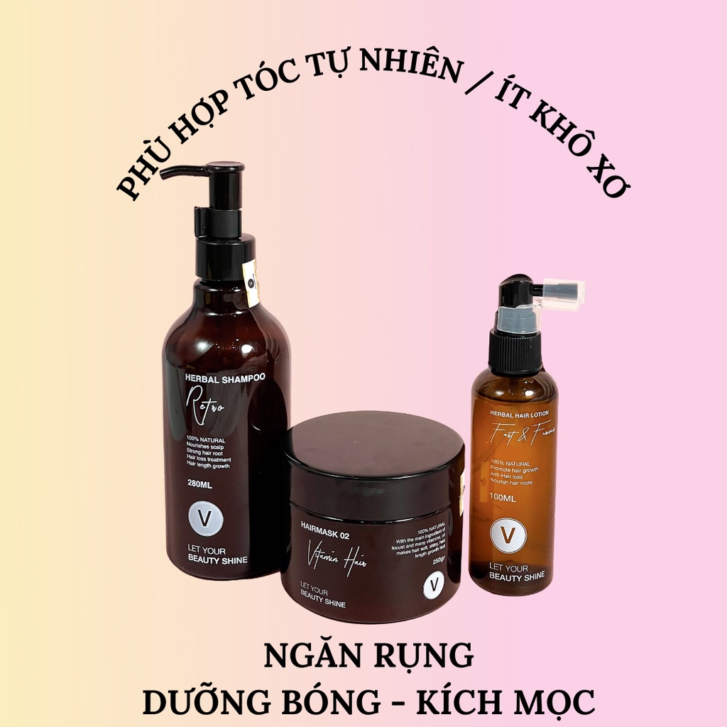 Combo dưỡng ngăn rụng, kích mọc, dưỡng bóng VyvyHaircare