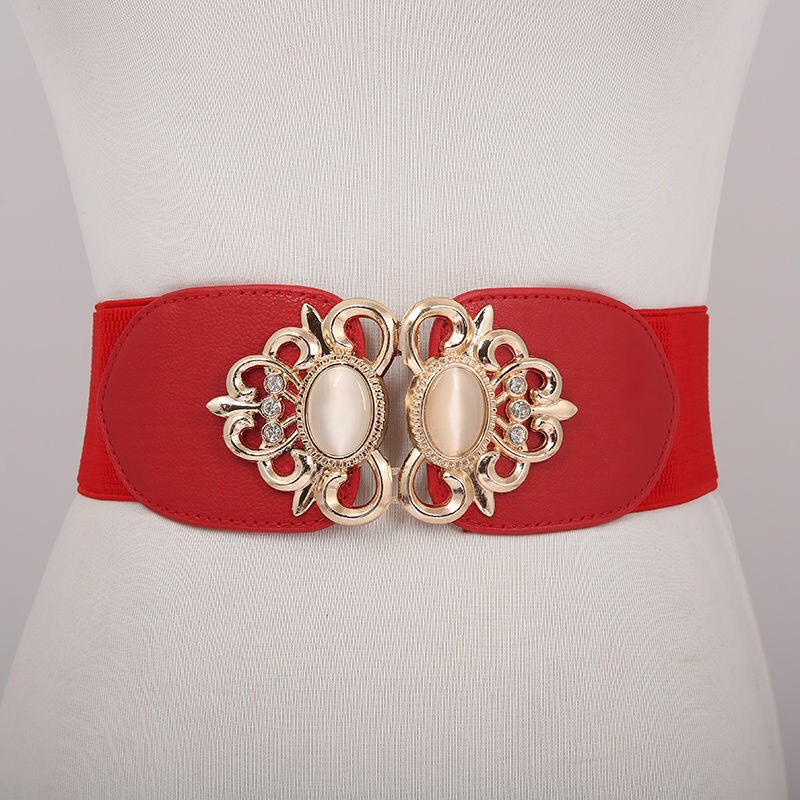 Đai Váy Da Thun Mặt Hoa Nhiều Màu Phối Đầm, Vest Cá Tính Bản To